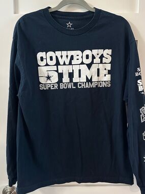 Cowboys Time 5-Time Super Bowl Champions Long Sleeve Shirt - Navy